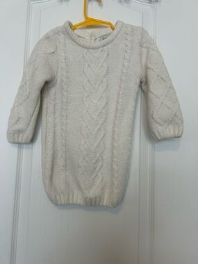 Girl George Cream Cable-Knit Dress
